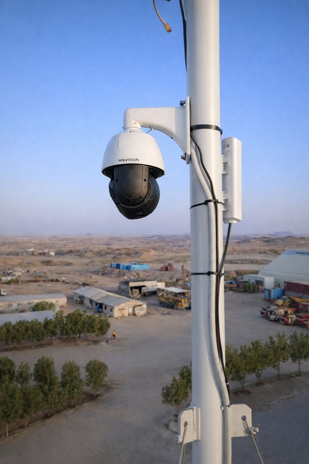 PTZ surveillance camera installed on-site
