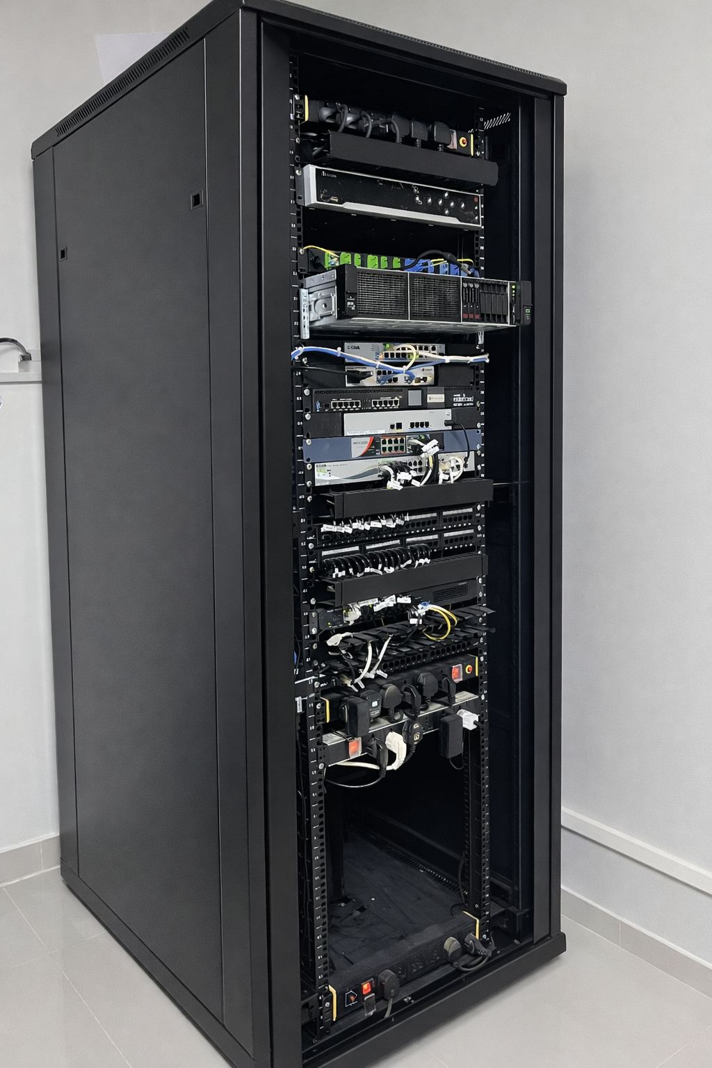 Newly commissioned server rack